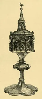 Cella Prints: Copper gilt pyx, mid 15th century?, (1881). Creator: M Sullivan