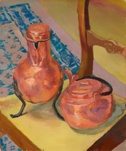 Giovanni 1868 1933 Prints: Copper still life on a chair, 1932. Creator: Giacometti, Giovanni (1868-1933)