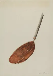 Copper Sugar Strainer, c. 1939. Creator: Annie B Johnston