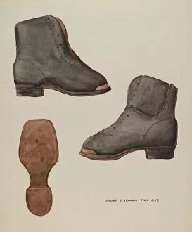 Majel G Collection: Copper-toed Childs Shoe, c. 1937. Creator: Majel G. Claflin