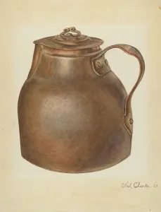 Water Vessel Prints: Copper Water Vessel, 1939. Creator: Ethel Clarke