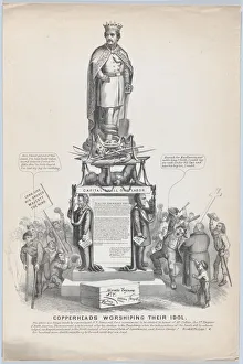 Mcclellan George Prints: Copperheads Worshipping Their Idol, ca. 1864. ca. 1864. Creator: Anon