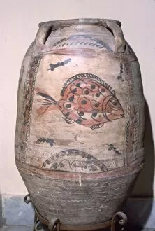 Coptic jar with fish, Egypt, c6th-8th century