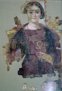 Ankh Prints: Coptic painting of a man holding an ankh-cross