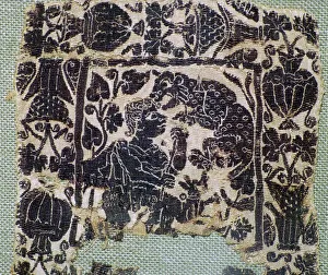 Panther Prints: Coptic Textie of a panther attacking a man, 6th century