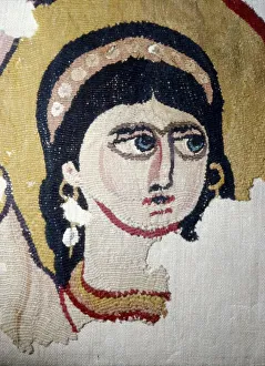 Coptic Textile, Female Head Portrait, Egypt, 6th-7th century