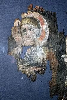 Coptic Textile Head of Christ, Painting on Linen, Egypt, 6th century