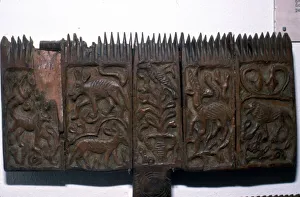 Coptic woodcarving with animals, 6th-7th century