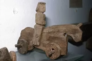 Coptic Wooden Wheeled toy, Horse & rider, c640-1500
