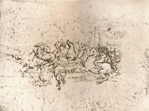 Copy of part of the cartoon of the Battle of Anghiari, c1505-c1523 (1883). Artist: Cesare da Sesto Copy of part of the cartoon of the Battle of Anghiari, c1505-c1523 (1883). Artist: Cesare da Sesto