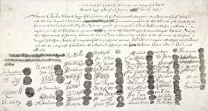 Death Warrant Gallery: Copy of the Death Warrant of King Charles I, c1648