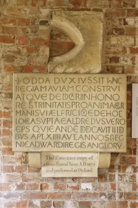 Copy of an inscribed stone in Oddas Chapel, Deerhurst, Gloucestershire, 2010