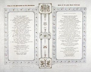 Foundation Gallery: Copy of the inscription on the foundation stone of the new Royal Exchange, London, 1842