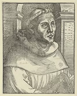 Lucas Cranach The Elder Gallery: Copy of Luther as an Augustinian Friar, Half Length, 1520. 1520. Creator: Anon