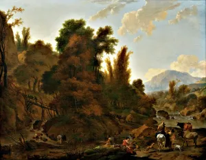 Nicolaes Berghem Prints: Copy after Nicolaes Pietersz. Berchem Rush Gatherers, c1810. Creator: Unknown