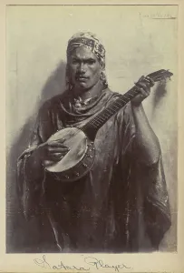 Sitar Prints: Copy of a Petrus van der Velden painting - Satara Player, 1890s. Creator: Unknown