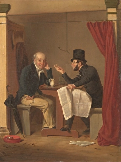 Restaurant Prints: Copy of Politics in an Oyster House by Richard Caton Woodville