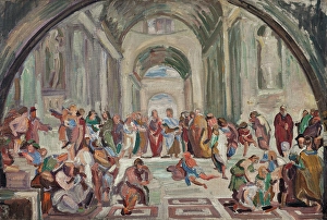 Copy Prints: Copy after Rafael: The school of Athens, 1912. Creator: Jens Adolf Emil Jerichau