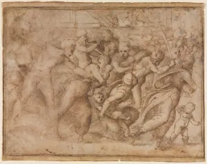 Oxidized Prints: Copy of Raphaels Massacre of the Innocents, after 1510. Creator: Raphael (Italian