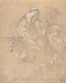 Copy of a Repose in Egypt painted by Giovanni da San Giovanni (Giovanni Mannozzi