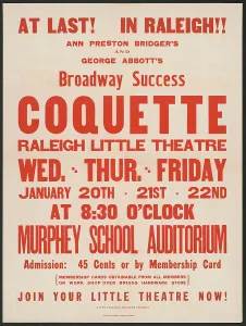 George Abbott Prints: Coquette, Raleigh, NC, 1937. Creator: Unknown
