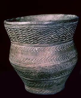 Cord-decorated Neolithic Beaker, from the River Thames at Mortlake