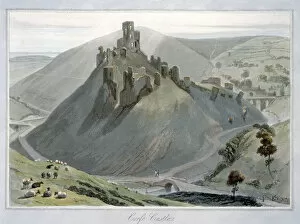 Corfe Castle Gallery: Corfe Castle, Dorset, 1823. Artist: William Daniell