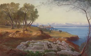 Ionian Sea Prints: Corfu from Ascension, ca. 1860. Creator: Edward Lear