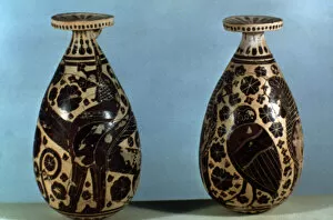Corinth Gallery: Corinthian vases decorated with black figures of animals, fantastic creatures and floral motifs