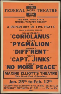 Work Projects Administration Prints: Coriolanus, New York, [1930s]. Creator: Unknown