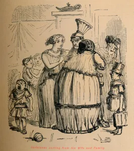 Parting Gallery: Coriolanus parting from his Wife and Family, 1852. Artist: John Leech