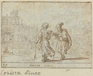 Negotiating Gallery: Corisca and Linco, 1640. Creator: Johann Wilhelm Baur