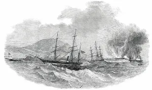 Slaver Prints: The Cormorant at Anchor, Destroying the Slave-Brigs Serea and Donna Anna