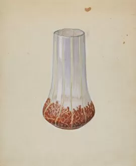 Corn Collection: Corn Glass Vase, c. 1936. Creator: Robert Stewart