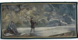 Cornelius Vanderbilt Fishing, English, 1882. Creators: John Evan Hodgson, The Royal Windsor Manufactory