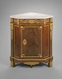 Linen Press Gallery: Corner Cabinet, France, c. 1785. Creator: Jean Henri Riesener