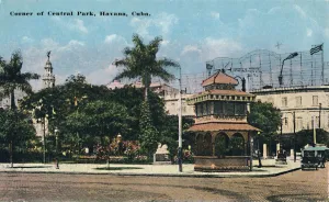 Corner of Central Park, Havana, Cuba, c1910. Creator: Unknown Corner of Central Park, Havana, Cuba, c1910. Creator: Unknown