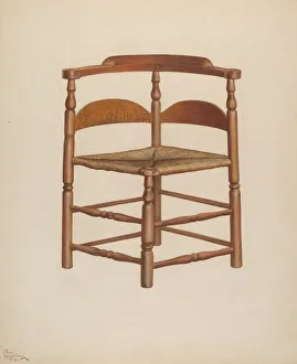 Corner Chair Prints: Corner Chair, 1941. Creator: Rolland Livingstone
