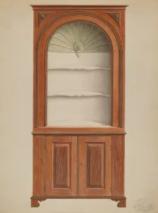 Ferdinand Cartier Prints: Corner Cupboard, c. 1936. Creator: Ferdinand Cartier