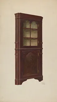 Henry Moran Gallery: Corner Cupboard, c. 1940. Creator: Henry Moran