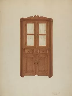 Linen Press Gallery: Corner Cupboard, c. 1941. Creator: Joseph Ficcadenti