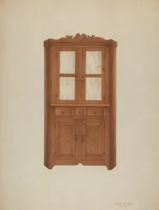 Corner Cupboard Prints: Corner Cupboard, c. 1941. Creator: Joseph Ficcadenti