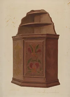 William H Edwards Prints: Corner Cupboard, c. 1942. Creator: William H Edwards