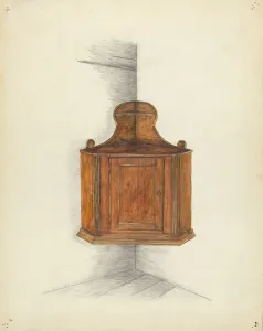 Corner Cupboard Prints: Corner Cupboard, c. 1953. Creator: Meyer Goldbaum