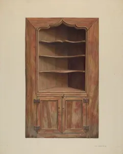 Corner Cupboard Prints: Corner cupboard, probably 1939. Creator: Leslie Macklem