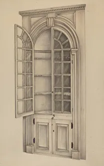 Francis Law Durand Prints: Corner Cupboard (Used for Storing China), 1939. Creator: Francis Law Durand