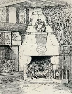 Decorations Gallery: A Corner Fireplace, c1895, (1896). Artist: Mackay Hugh Baillie Scott