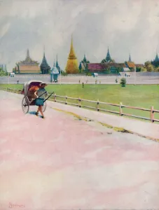 Edwin Prints: A Corner of the Grand Palace Enclosure, Bangkok, 1913. Artist: Edwin Norbury