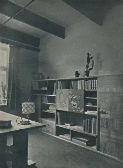 Corner of a library designed by Hans Hartl, c1927