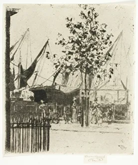 Roussel Theodore Prints: The Corner of Luna Street, Chelsea Embankment, 1888-89. Creator: Theodore Roussel